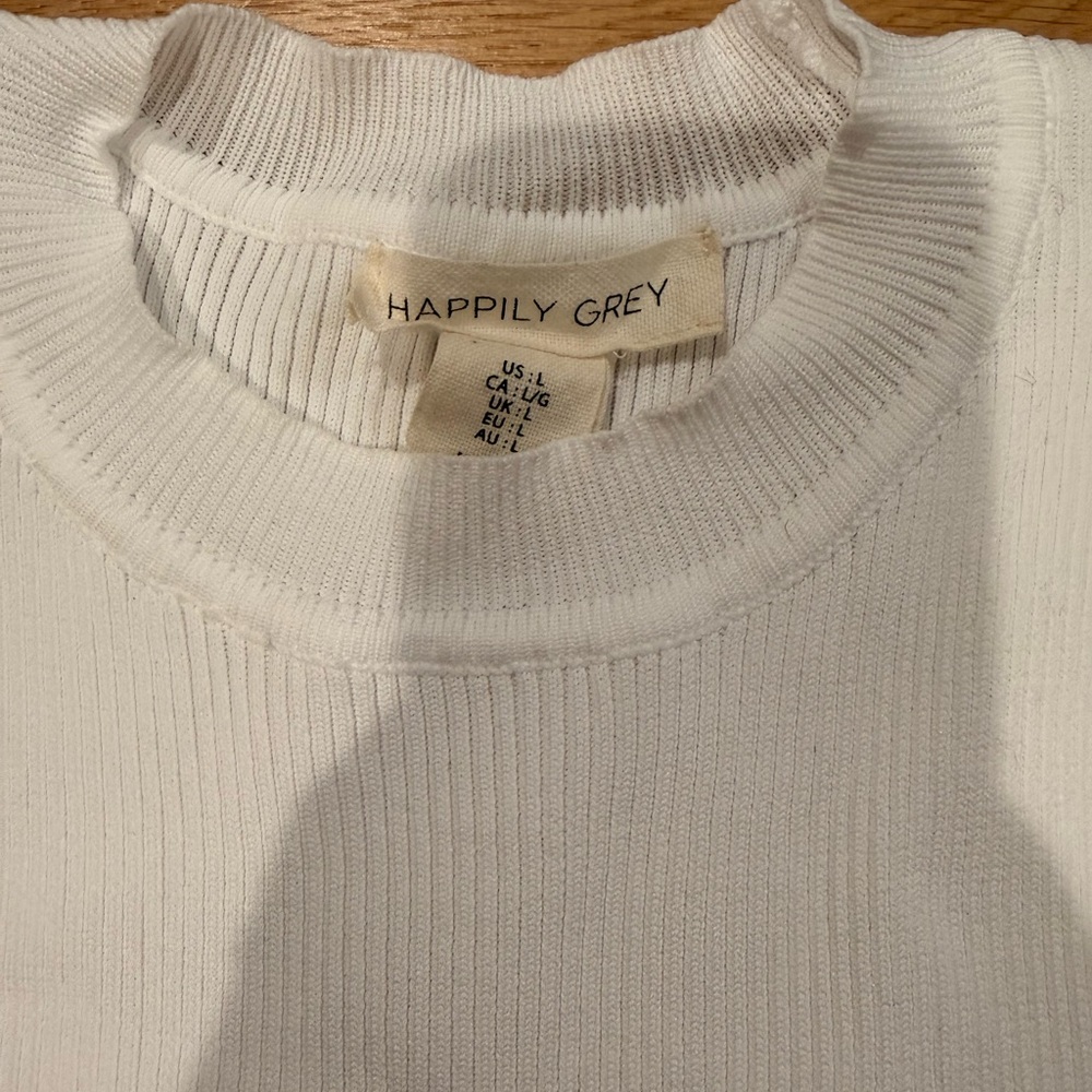 White Ribbed Tank Top - Picture 2 of 2